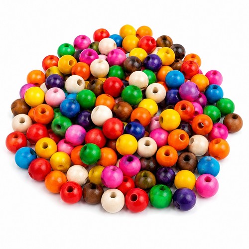 1425 holzperlen mix rund 20 - mix,