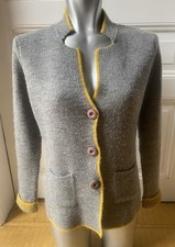 Strickjacke Yida made in Italy Gr M Alpaka Mix grau curry Knöpfe
