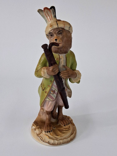 Porzellanfigur affe mit fagott - porzellanfigur,