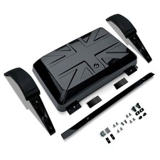 HAWKE BLACK UNION JACK DESIGN SEITENKASTEN / GETRIEBETRÄGER PASSEND FÜR DEFENDER 130 L663