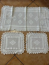 HANDGEMACHTE GEHÄKELTE CENTRINI 3 STÜCK FARBE WEISS