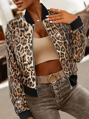 Leopardenmuster pailletten - leopardenmuster,
