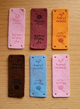 6 Kunstleder Label * handmade*
