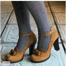 Round Toe Women's Fashion Block Heel Ankle Strap Shoes Lolita Bow Pump