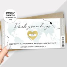 Personalisierte Bordkarte Rubbelkarte Geburtstag Überraschung enthüllen Urlaubsgutschein