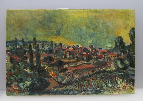 Dorf den bergen abstraktes - bergen,