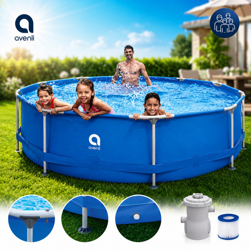 Frame pool gartenpool rund mit - frame,