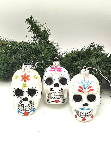 Christbaumkugel totenkopf glas - christbaumkugel,