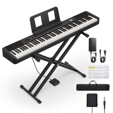 Donner DEP-20 Lite Gewicht Digitalpiano 88 Tasten mit Ständer, Sustain-Pedal