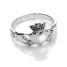 Sterling-Silber Polierter Claddagh Keltischer Herz Ring | Silver Celtic Heart