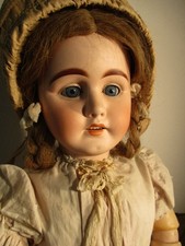 Riesige antike Porzellankopfpuppe, 88 cm, 360 dep, tolle originale Haare,