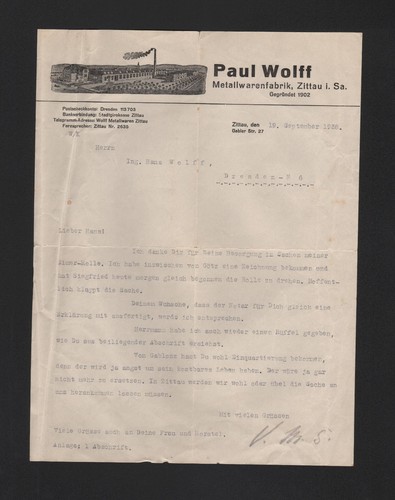 Zittau brief 1938 paul - brief,