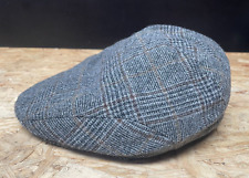 Flatcap Schiebermütze Wolle Ohrenklappen gefüttert grau kariert Gr. 58 von ER