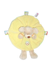 WIE NEU * 1 x Nicotoy Hund beige gelb grün Schmusetuch Schnuffeltuch Kuscheltuch