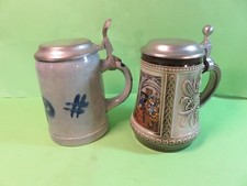 2 alte Bierkrüge Keramik,1x MR/Marzi &Remy,1xZunftkrug/Helga Hinzmann/Zinndeckel