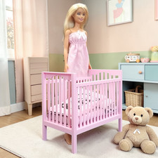 Rosa Puppenhaus Babybett mit