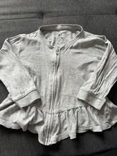 H&M Baby Jacke Gr 80 Grau Strickjacke Reißverschluss Langarm Organic Cotton