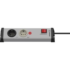 Ehmann 0218x00022301 Steckdosenleiste mit Schalter 2fach Grau, Schwarz