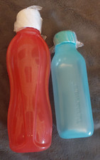 Tupperware Eco Easy Flaschen 1x 750ml rot mit Glitzer +1x türkis 500ml
