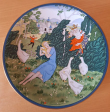 Wandteller "Gänseliesel" Liebespaar aus dem Märchenland