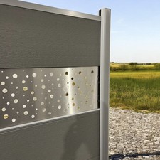 WPC Sichtschutzzaun Grau XL