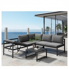 Sitzgruppe Aluminium Grau
