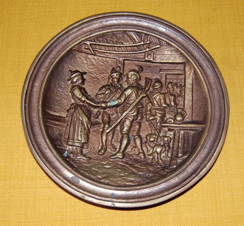 Bronze wandteller jagdtreiben - bronze,
