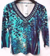 Shirt blau 38 Ziersteine WENZ