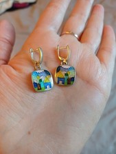 Silber Ohrringe 925 Emaille