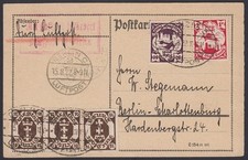 DANZIG, 1922. Air Post Card