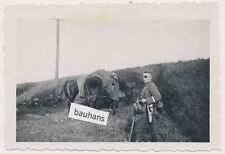 Foto Nachlass 12/.Infanterie Rgt. 16 Soldat mit Augenklappe Pferd Ausrüst(8722a)