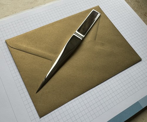 Design brieföffner versilbert - brieföffner,