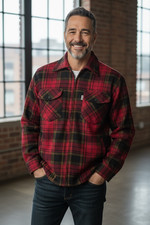 Herren Holzfällerjacke kariert-warm gefüttert mit Fleece-Freizeit &Outdoor