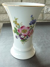 Vase Royal Porzellan Bavaria KPM Handarbeit Dekor Blumen  Goldrand