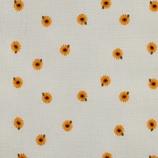Musselin sonnenblumen bestickt - musselin,