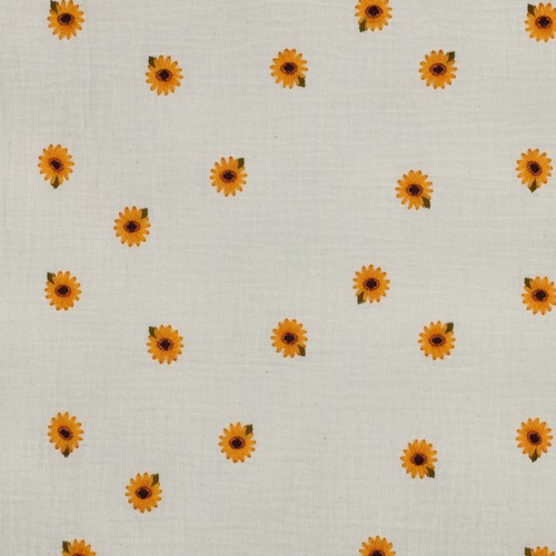 Musselin sonnenblumen bestickt - sonnenblumen,