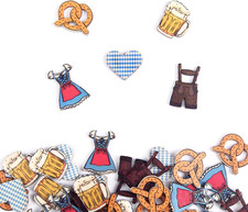 Bayrische Oktoberfest Deko: 50 Stk Holz Streudeko für Tischdeko Dirndl Lederhose