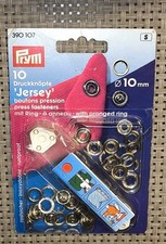 ✅ Prym 8 Stk Jersey Ring-Druckknöpfe 10 mm Silbrig inkl. Werkzeug Artik № 390107