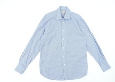 Moss Bros Savoy Taylors Guild blau kariert normale Passform Herren 15,5 Zoll Baumwolle formell 