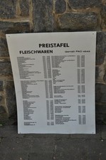 Alte Preistafel