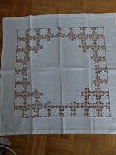 Hardanger Stickerei Decke 90x90 cm Creme