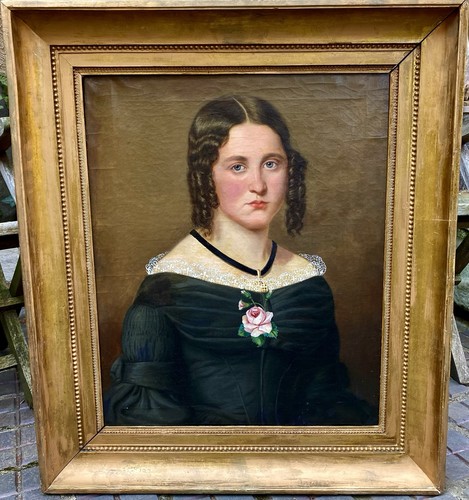 Großes biedermeier portrait - großes,