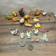 Großes Vintage Oster-Deko Set – Eier, Anhänger, Figuren 🐰🐣