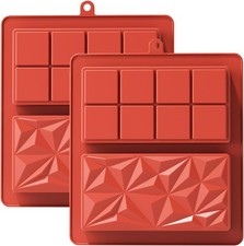 2 in 1 Schokoladenform Silikon Schokoladentafel 2er Pralinenförmchen #Y69-683
