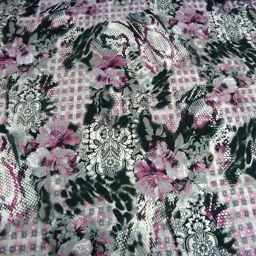 Stoff viskose jersey blumen - viskose,
