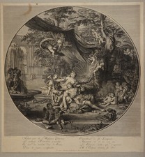 François I CHEREAU (1680-1729) Rinaldo und Armida, nach Bernard Picart (1722)
