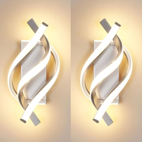 2stk led wandleuchte silber - led,