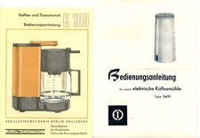 AKA ELECTRIC Bedienungsanleitung KAFFEE & TEEAUTOMAT K109 Kaffeemühle SWM Manual