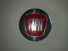 Fiat Original Radkappenemblem Durchmesser 5,7cm. Edelstahl und rot