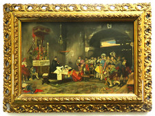 Waldemar Thorn (1876-1940) Ölbild - Todeswache/ Tod des Meisters - 1894 signiert